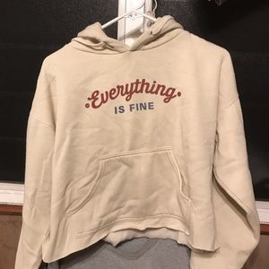 Everything Is Fine cropped hoodie